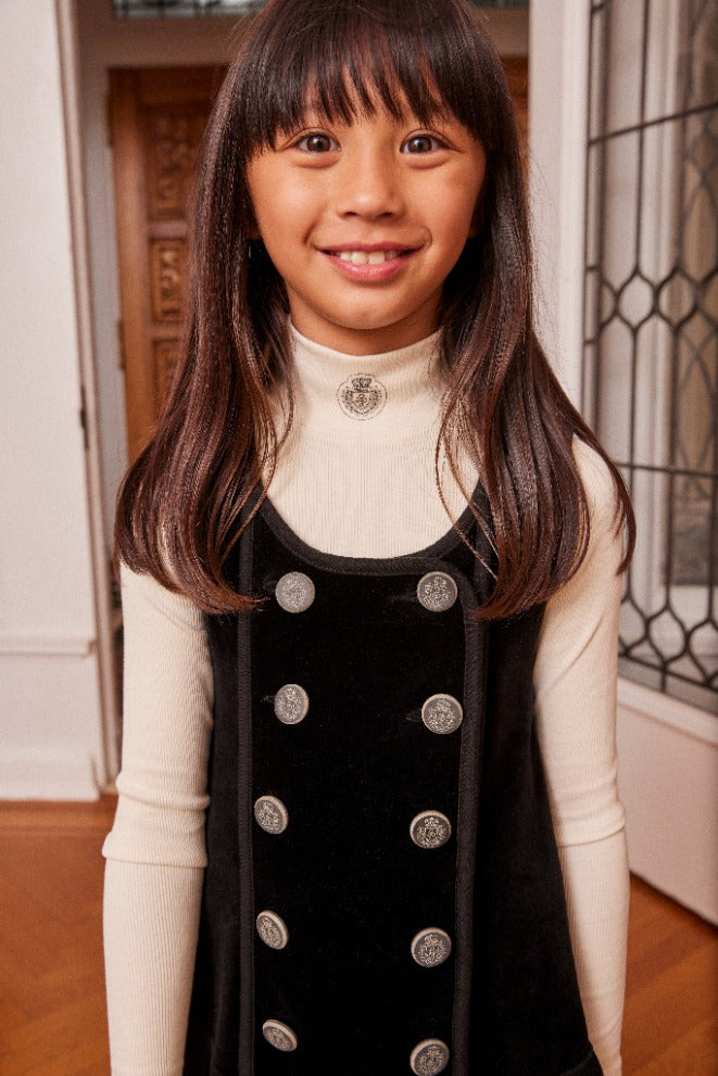 Elegant Velour Double Breasted Jumper