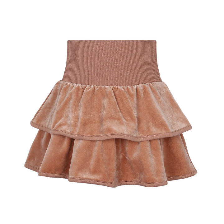 Classic Velour Tiered Short Skirt
