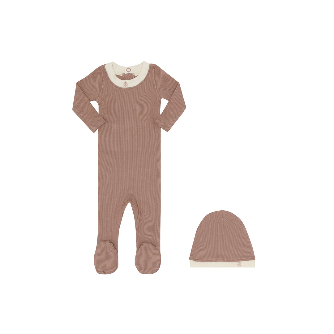 Ribbed Cotton Stretchy and Matching Beanie