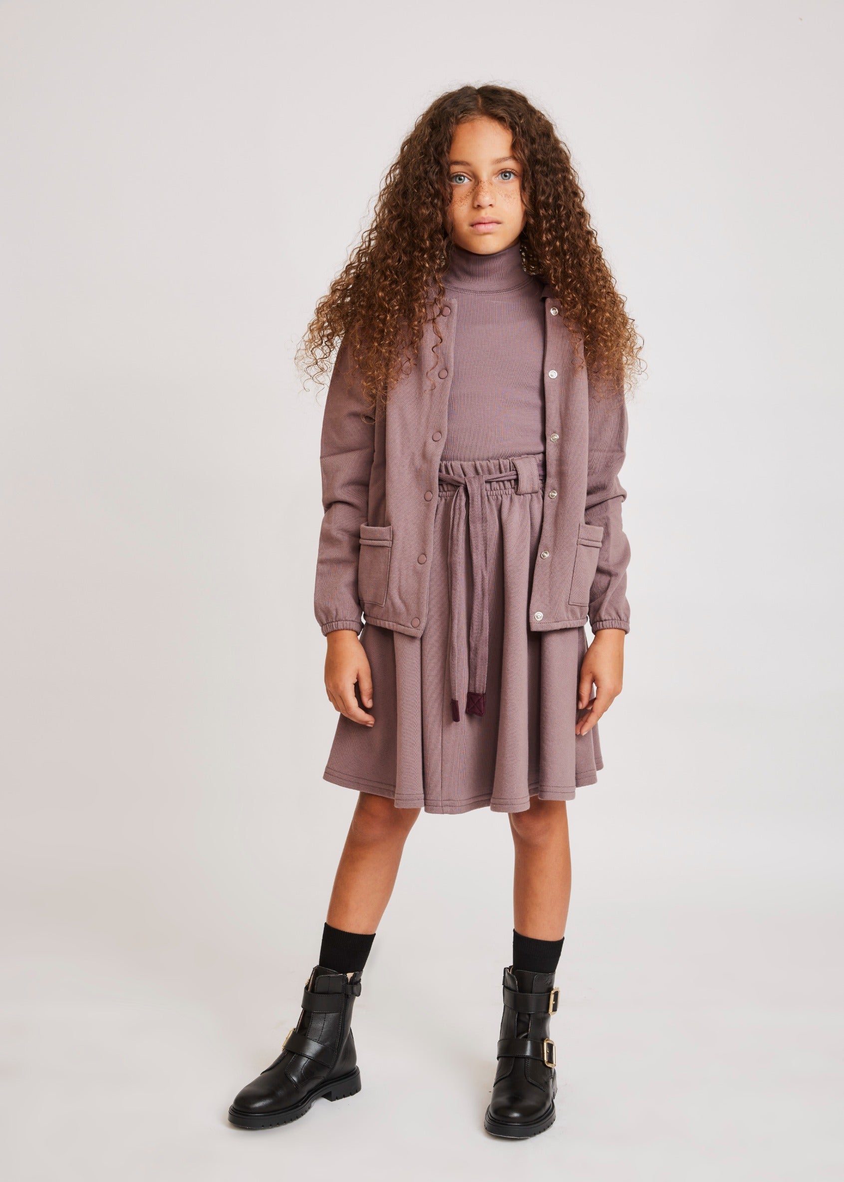 French Terry Belted Short Skirt