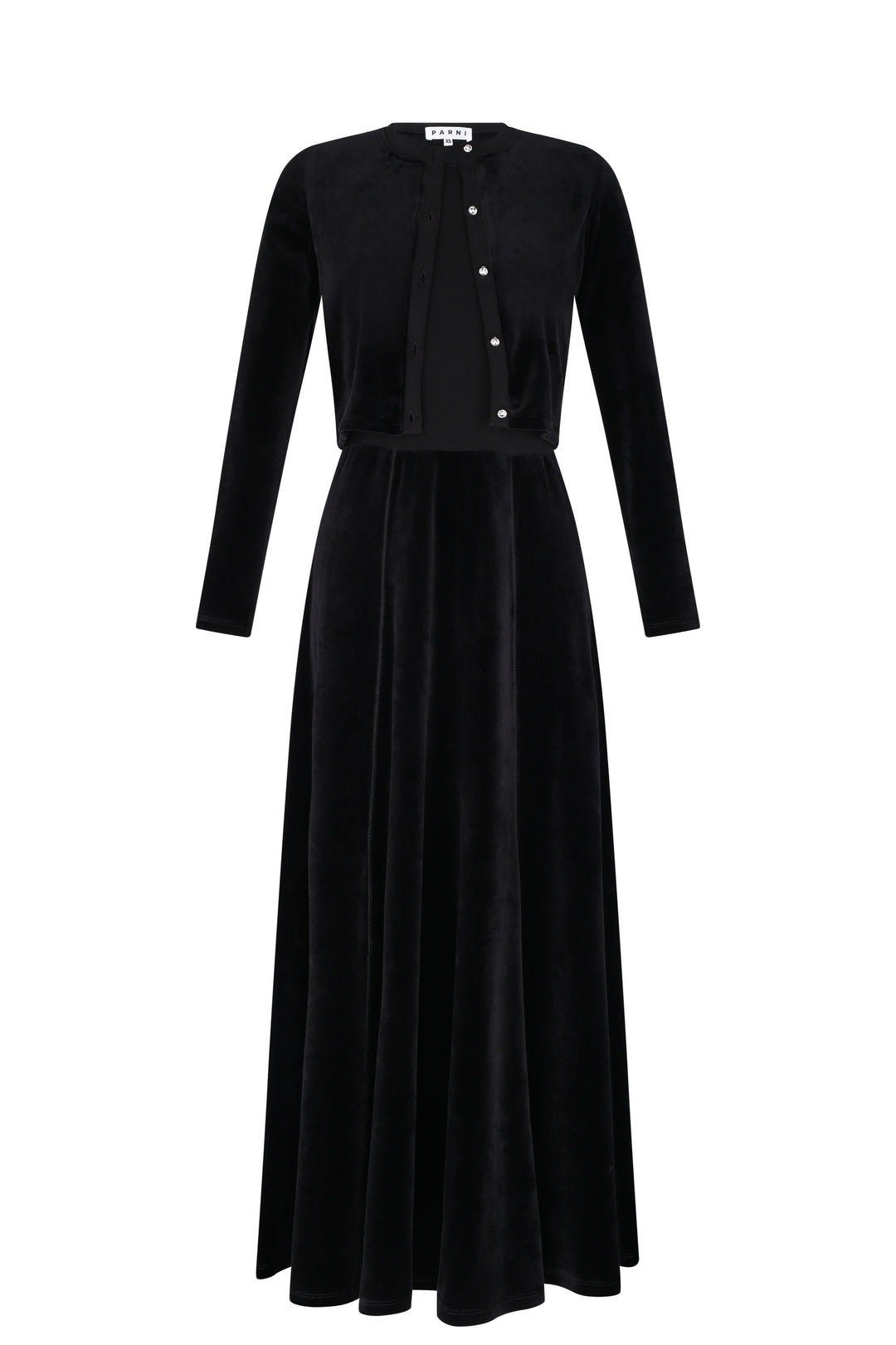 Velour Maxi Jumper and Rhinestone Cardigan Set