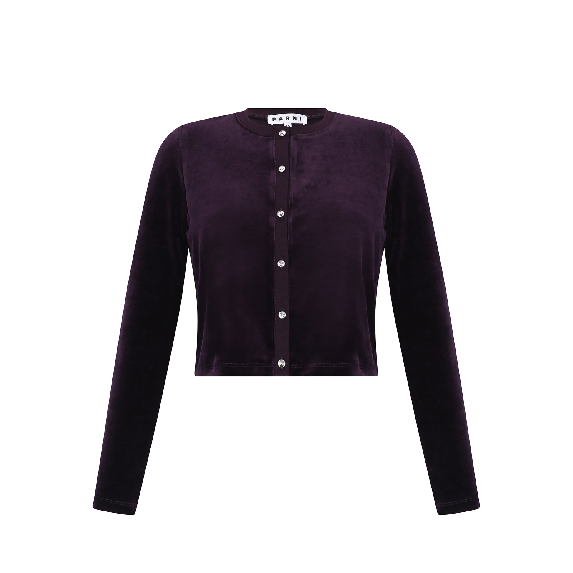 Velour Rhinestone Cardigan embellished with Swarovski® Crystal Buttons
