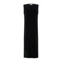 Black Sleeveless Velour A-Line Maxi Dress.