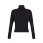 Black Striped Dolman Sleeve Turtleneck.