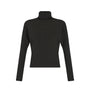 Green black Striped Dolman Sleeve Turtleneck.