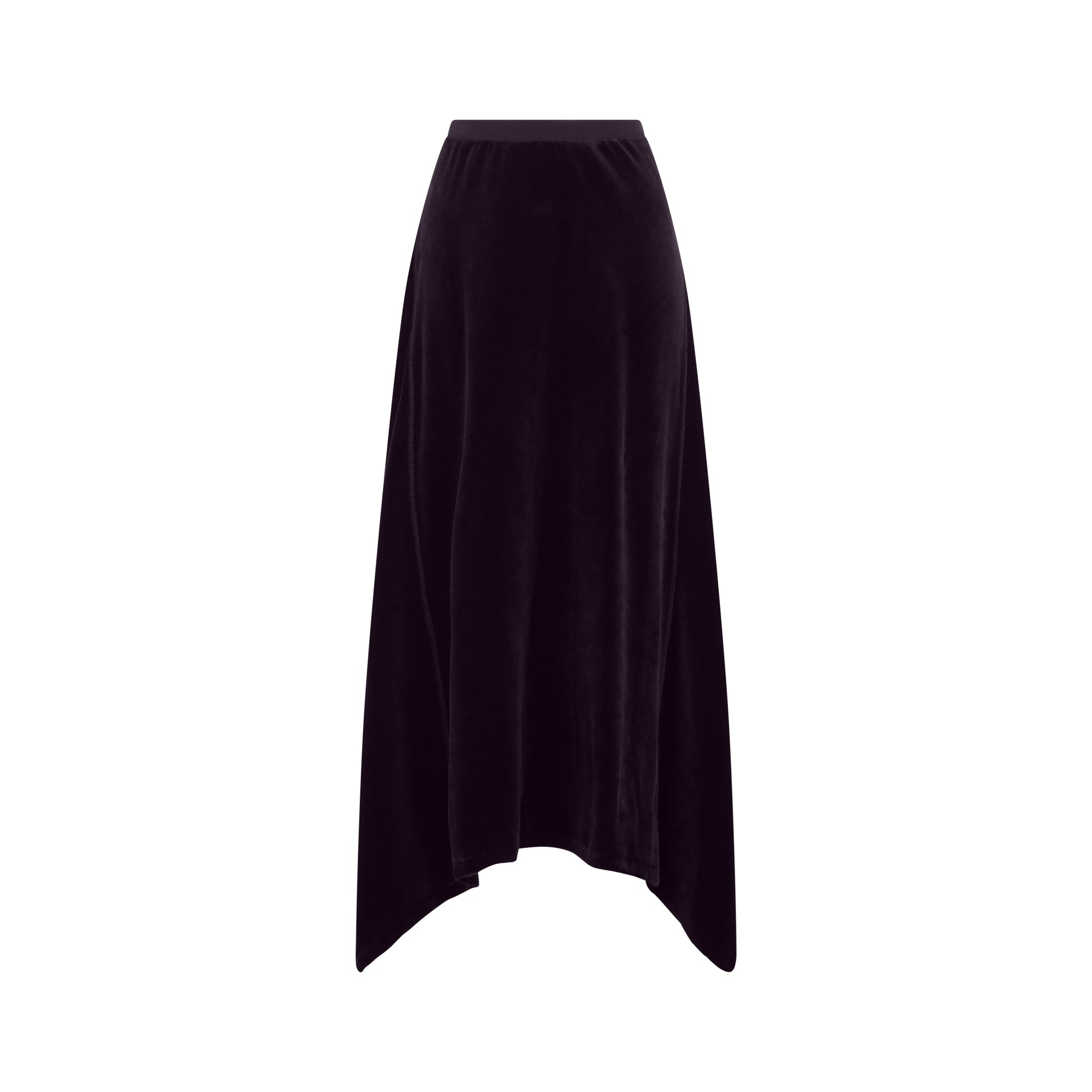 Purple Signature Velour Asymmetrical Skirt.
