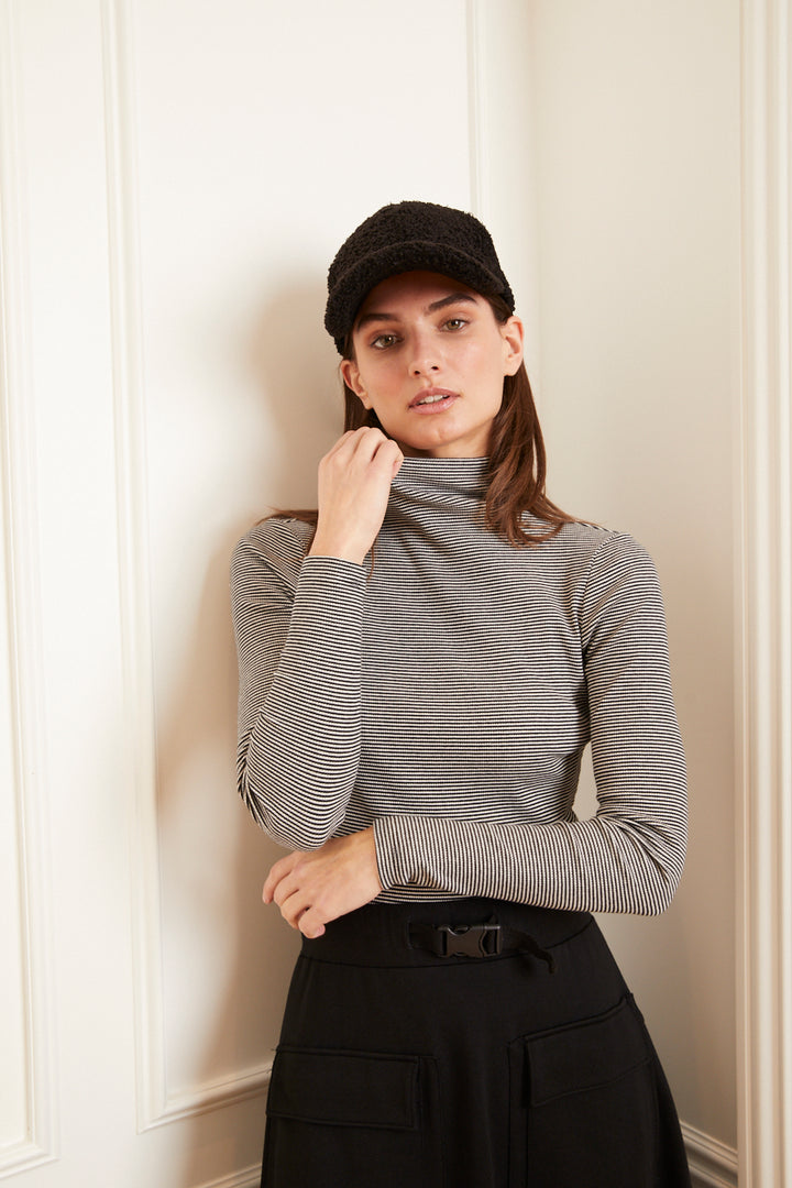 Striped Fitted Turtleneck