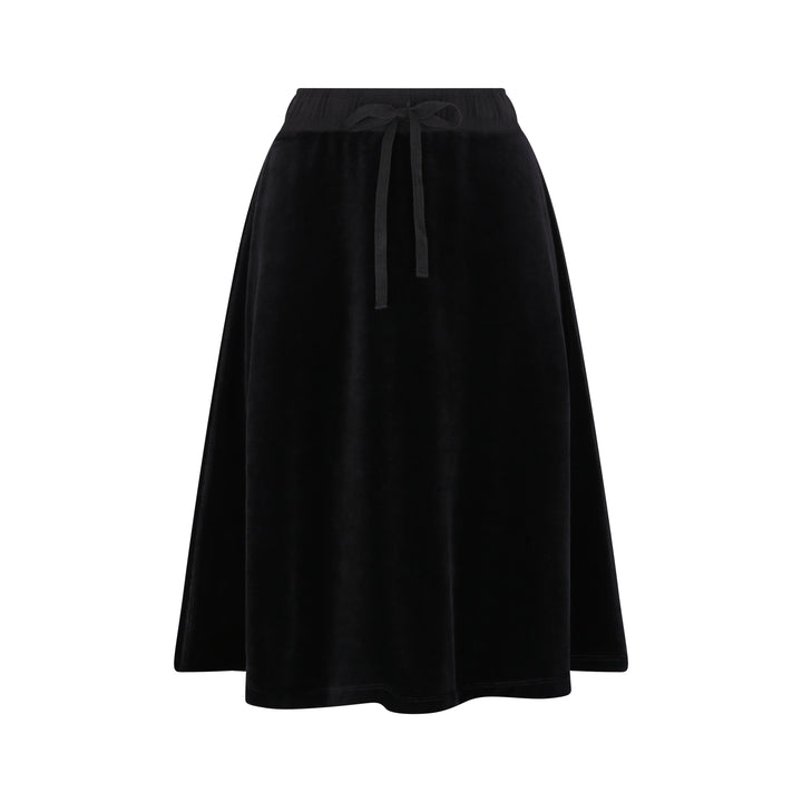Velour Drawstring Short Skirt