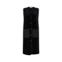 Black Sleeveless Velour Cardigan.
