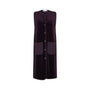 Purple Sleeveless Velour Cardigan.