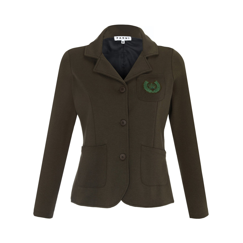 Green Milano Three-Button Blazer.