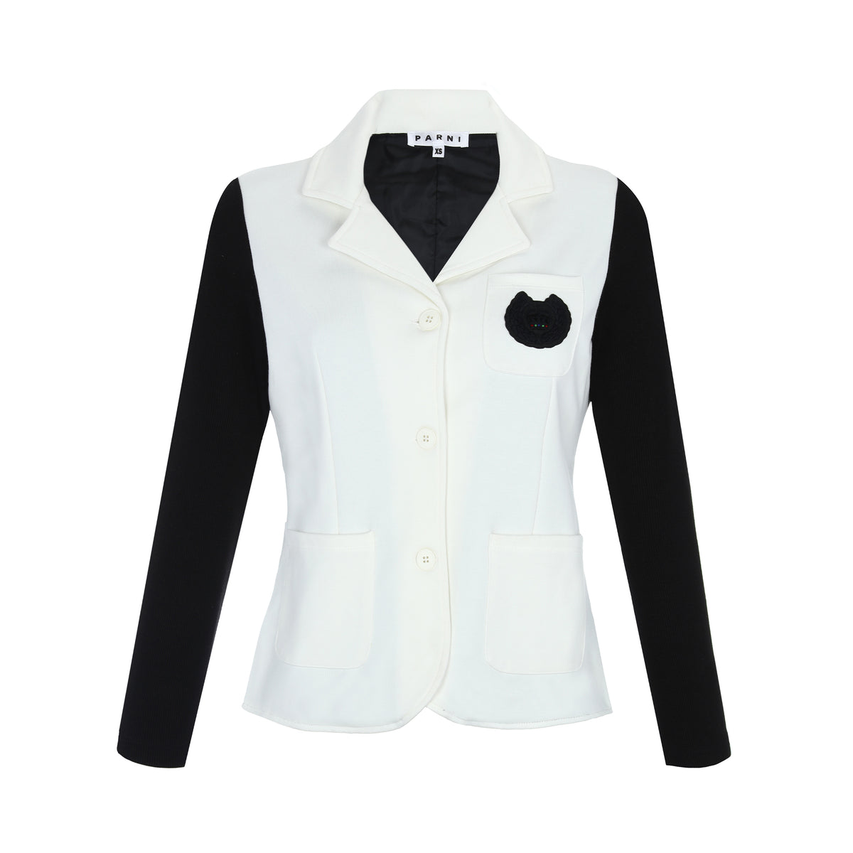 Ivory black Milano Three-Button Blazer.