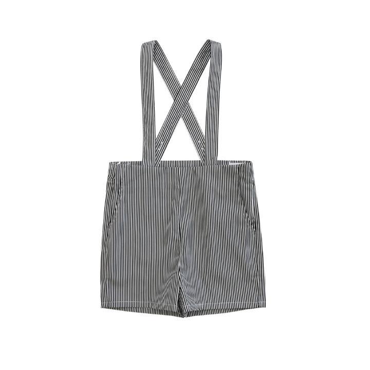 Black and white striped baby shorts