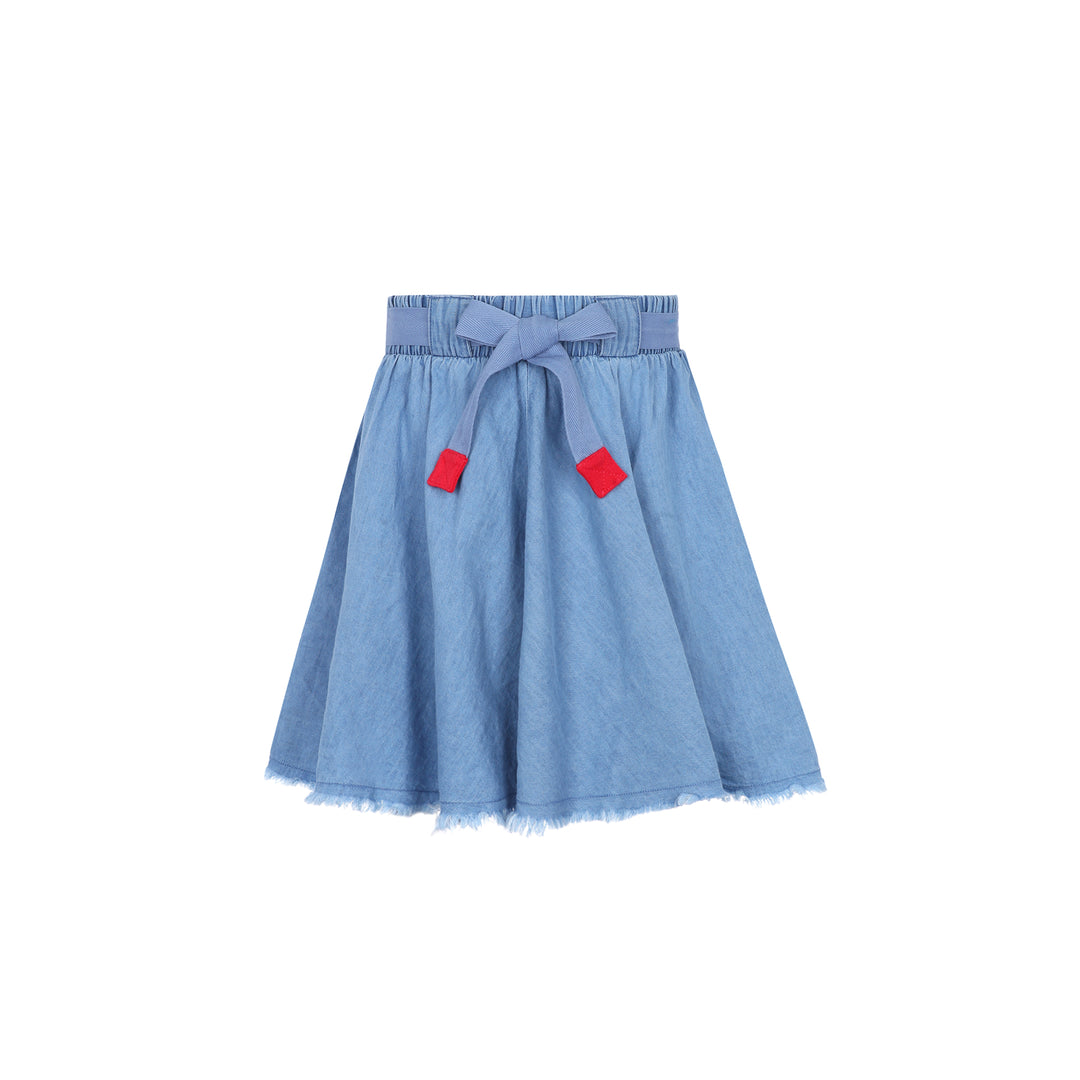 Kids Belted Short Skirt