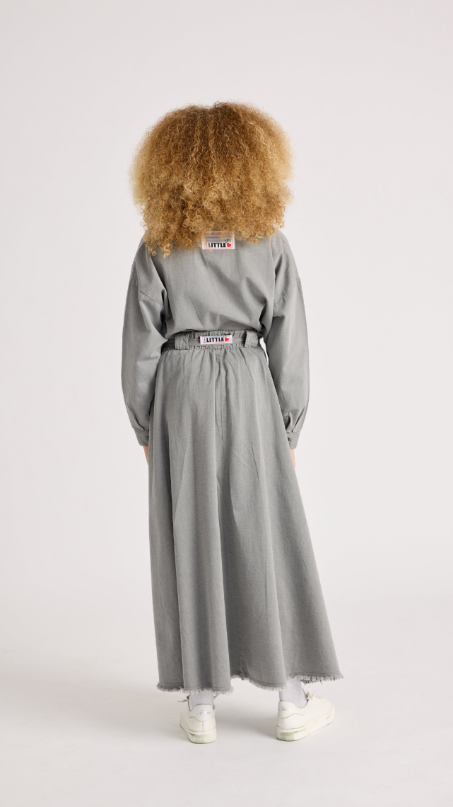 Teen Belted Denim Maxi Skirt
