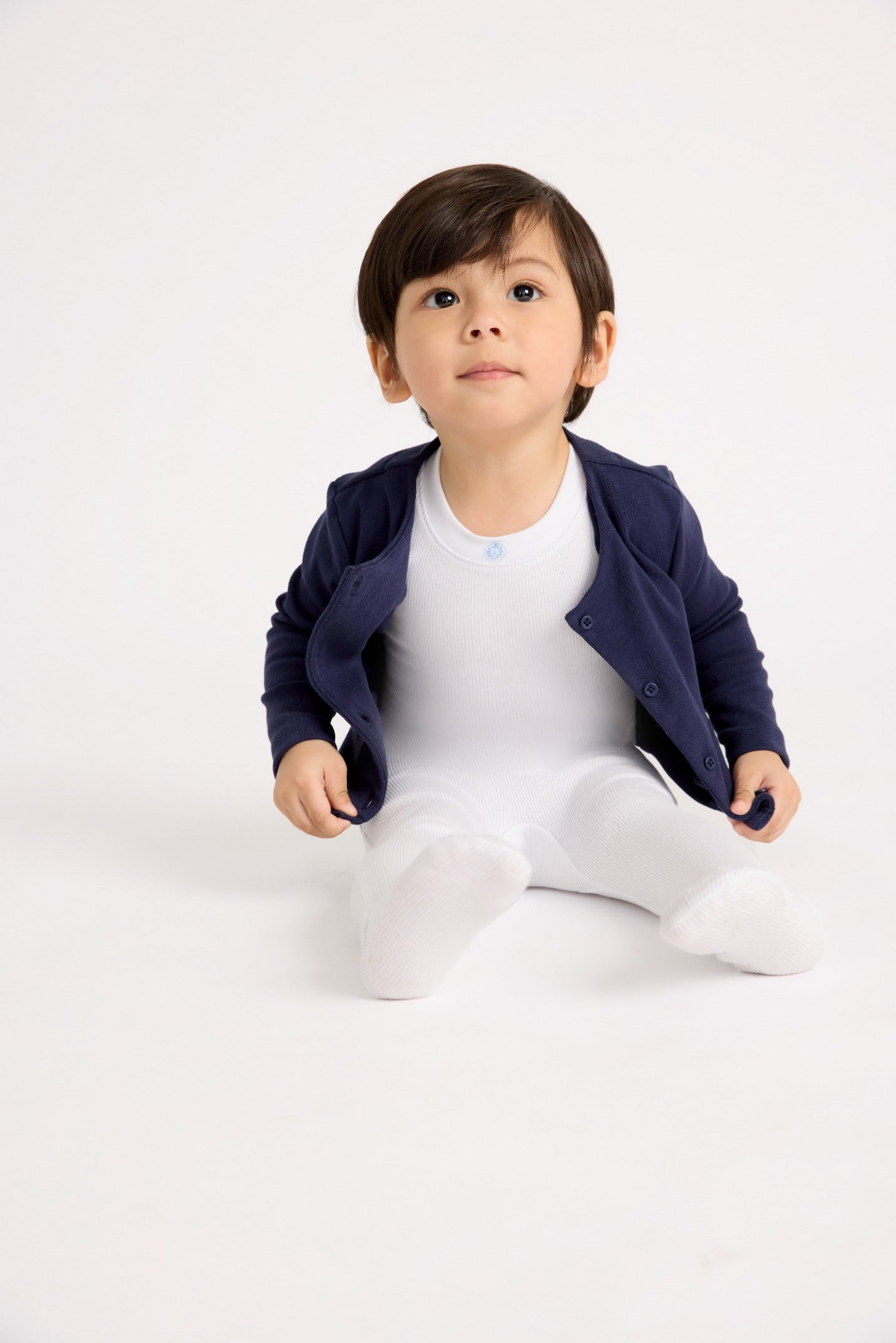 LP Monogram Pointelle Baby Cardigan