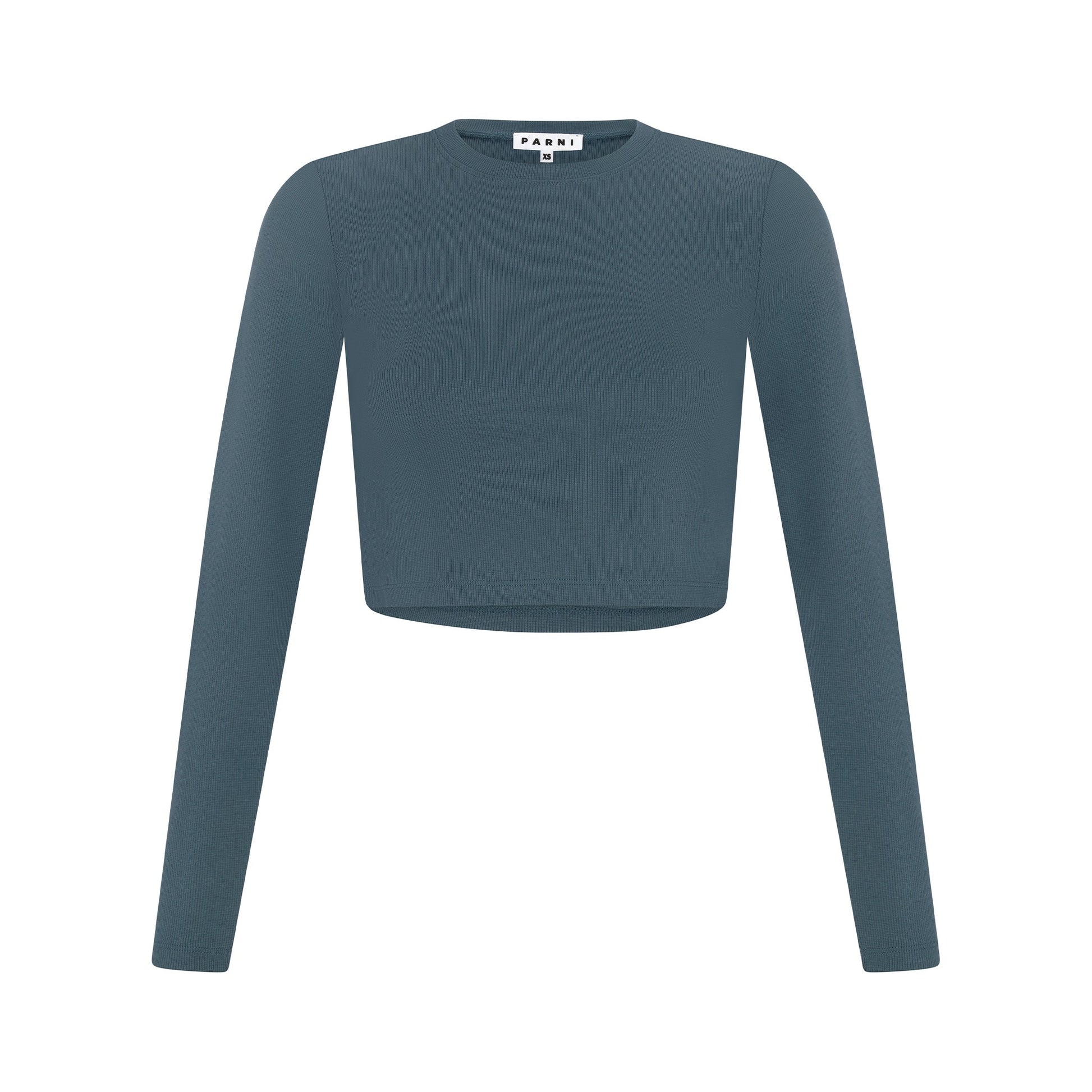 Spring Ribbed Long Sleeve Crop Top