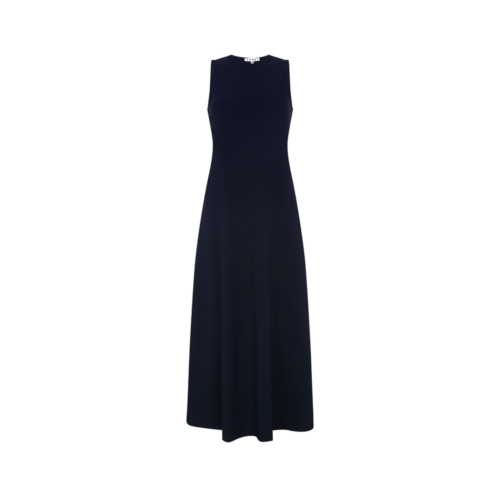 Jersey knit sleeveless maxi dress - Navy