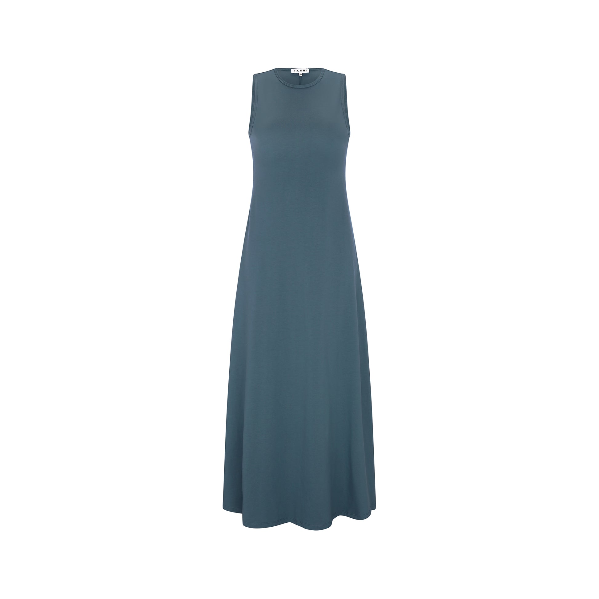 Jersey knit sleeveless maxi dress - Dusty Blue