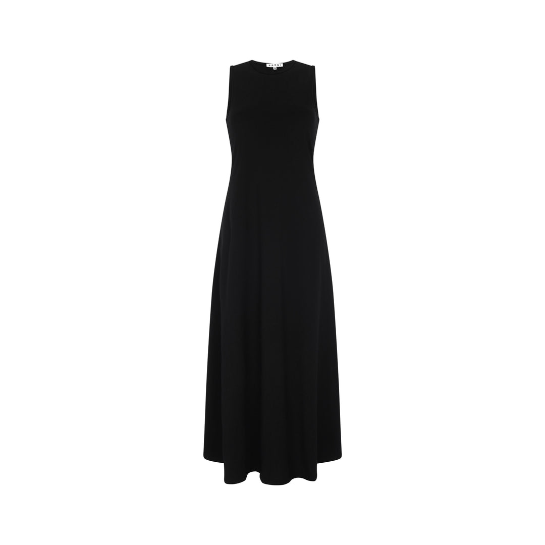Jersey knit sleeveless maxi dress - Black