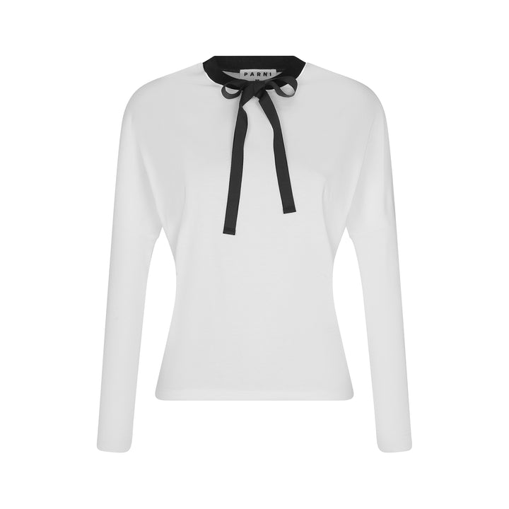 Bow Tie Dolman Sleeve Top - white