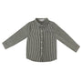 Boys Collared Striped Shirt - Black and Ivory