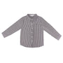 Boys Collared Striped Shirt - Plum & Ivory