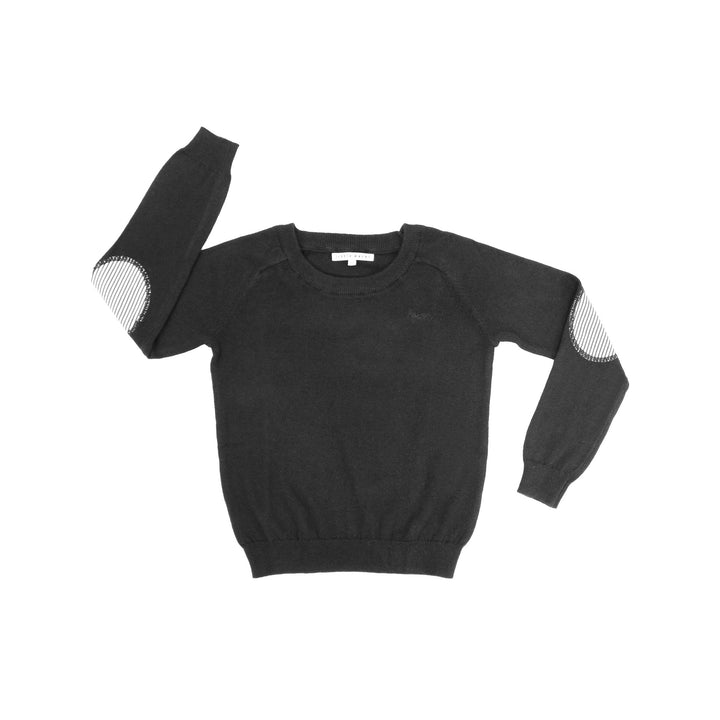 Kids' Crew Neck Sweater- BLACK.