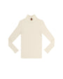 Classic Mock Turtleneck with Logo - Ivory
