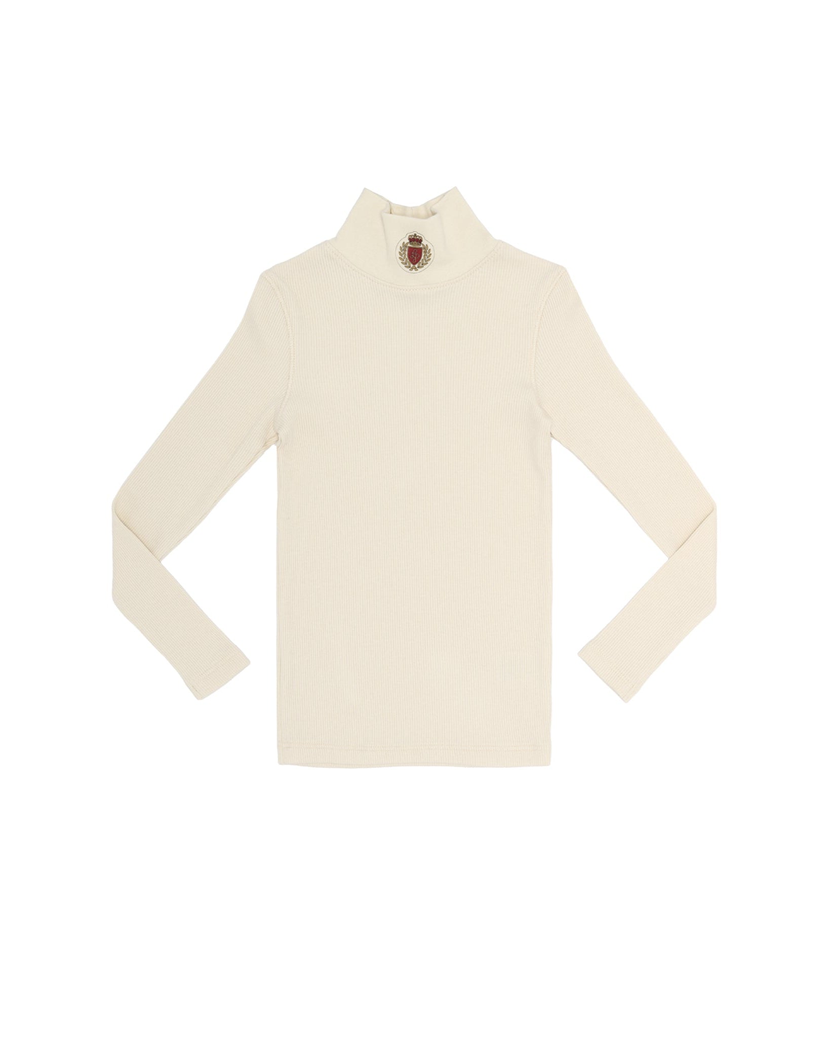 Classic Mock Turtleneck with Logo - Ivory