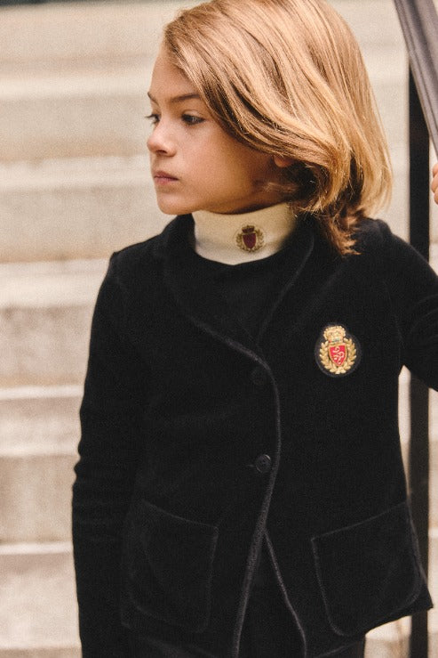Little Parni Velour Blazer 3 20Y 10Y Black