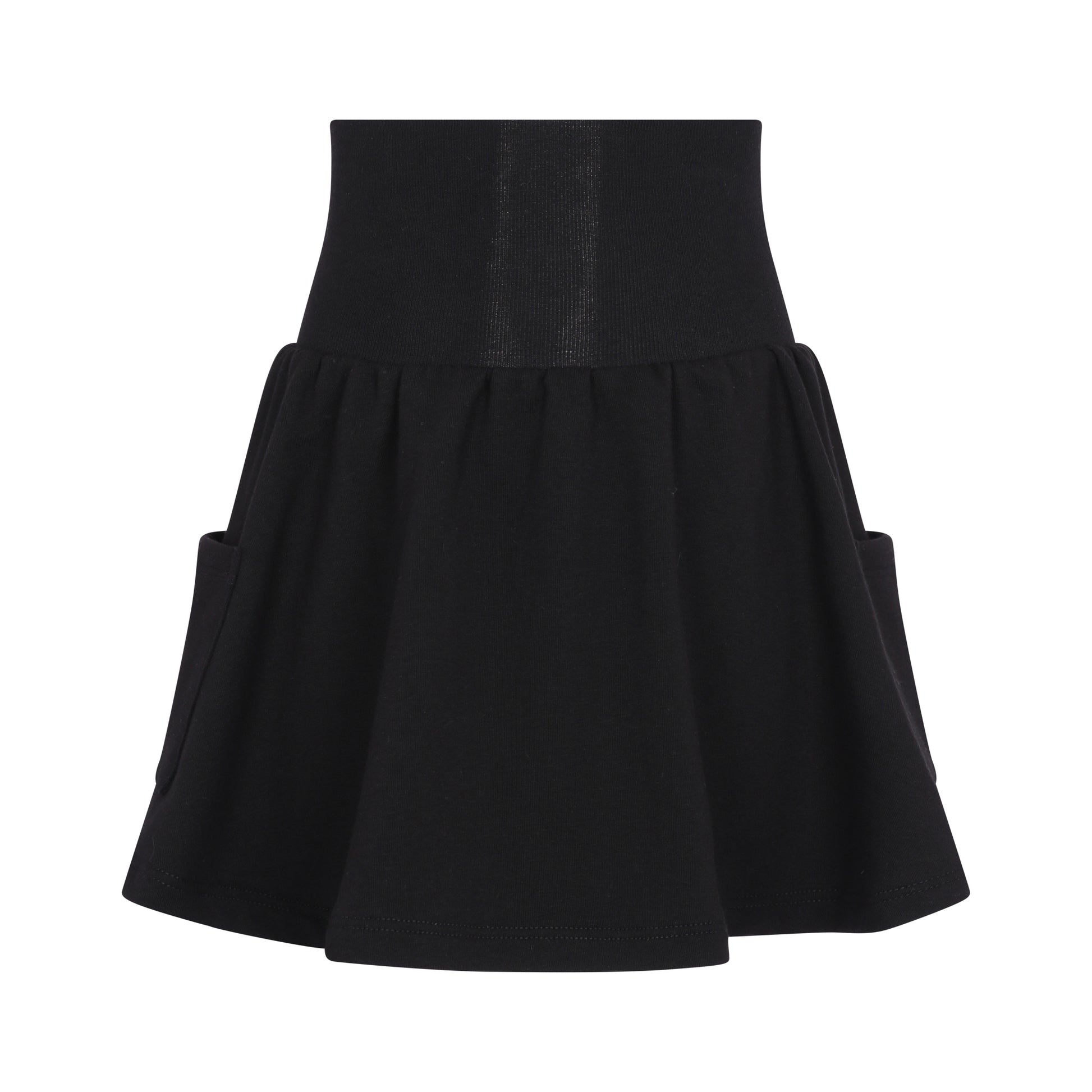 Girls French Terry Pocket Skirt - Black