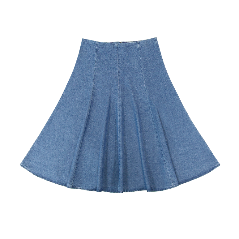 Blue Short Denim Circle Skirt.