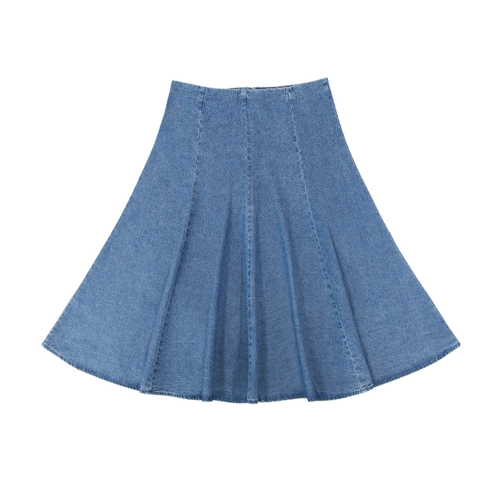 Blue Short Denim Circle Skirt.