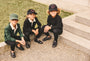 3 boys wearing the Little Parni Urban collection.