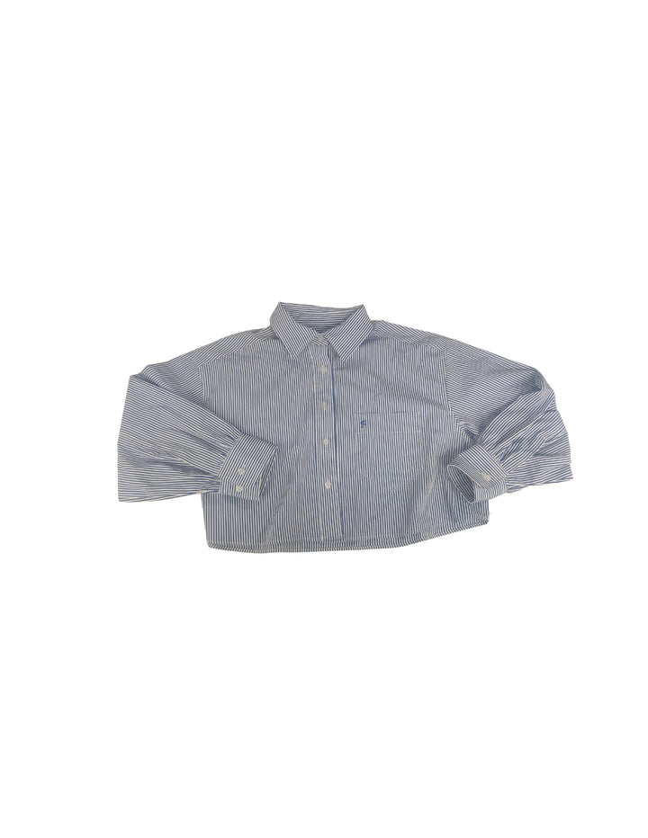 Striped Poplin Cropped Shirt