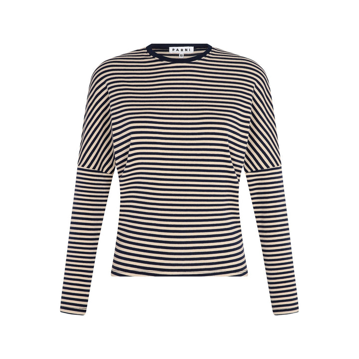 Skinny Stripe Dolman Tee Navy.