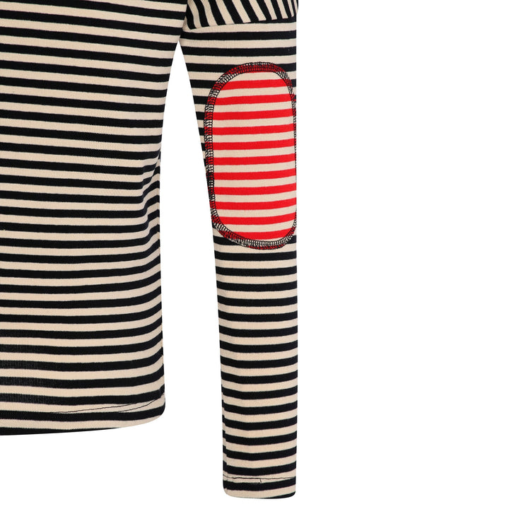 Skinny Stripe Dolman Tee Red stripe elbow patch.