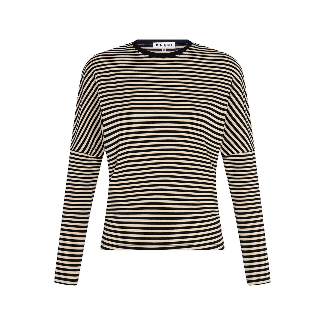 Skinny Stripe Dolman Tee black.