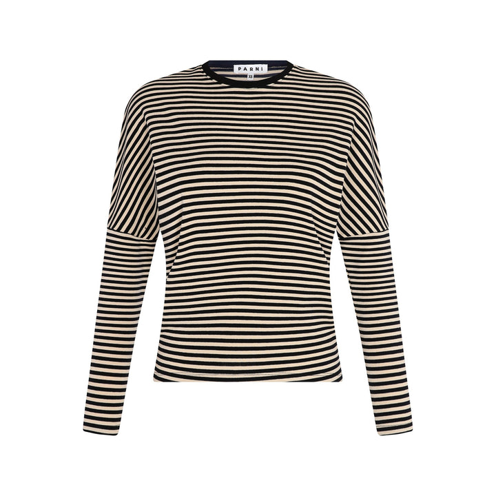 Skinny Stripe Dolman Tee black.