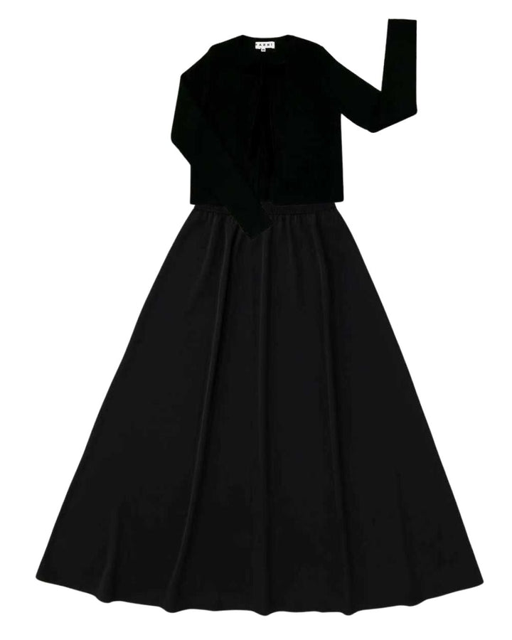 Black dress with long sleeves on a white background
