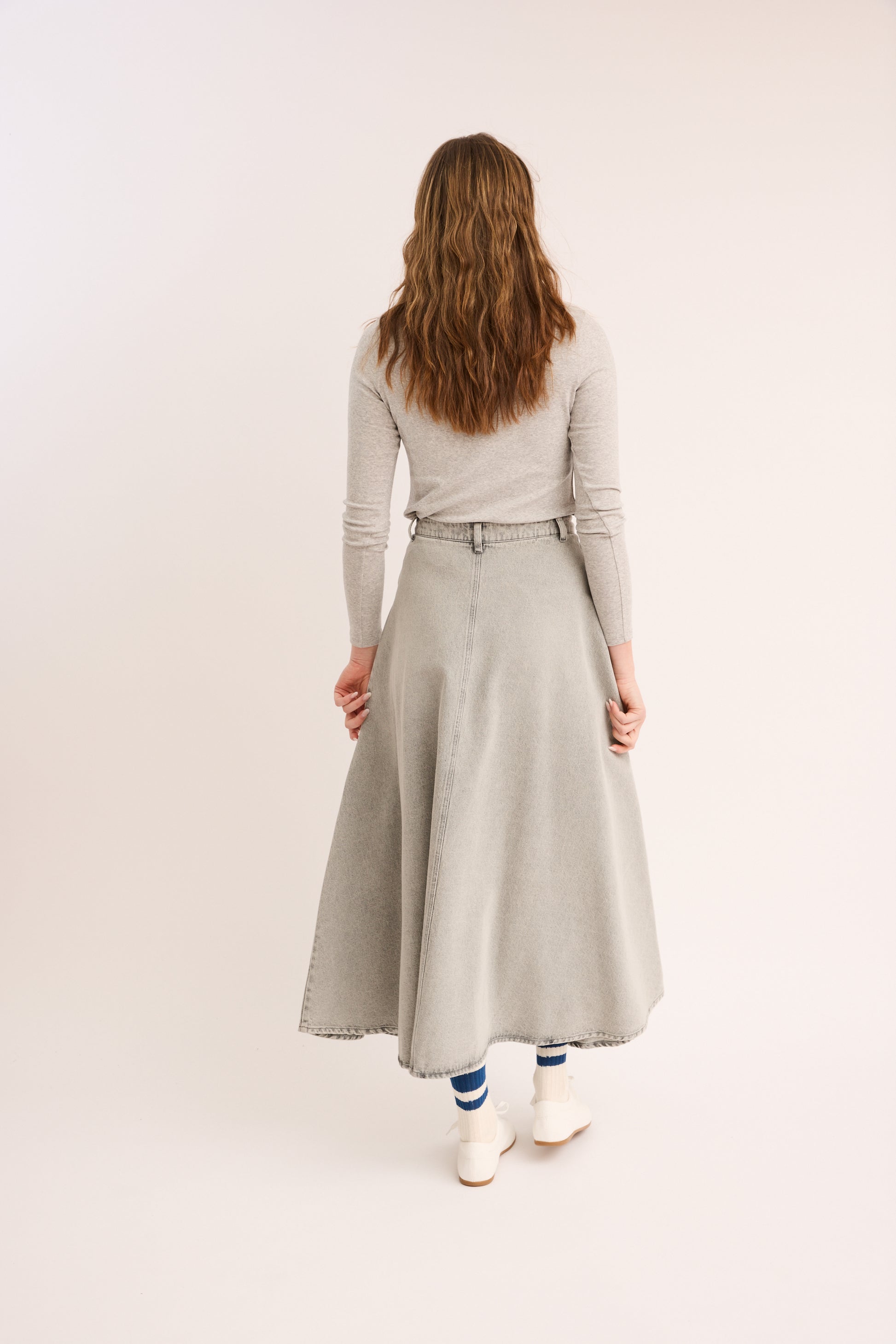 Vintage Denim Maxi Skirt
