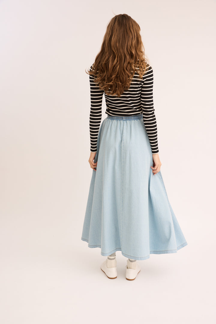 Denim Drawstring Skirt
