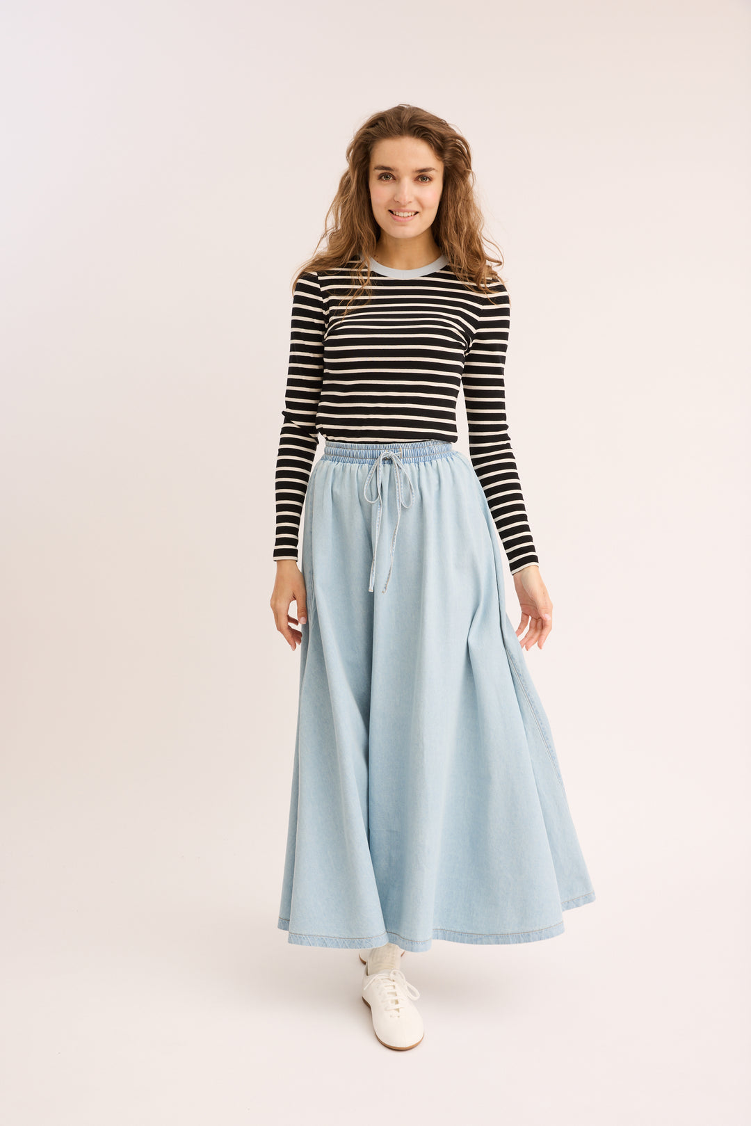 Denim Drawstring Skirt