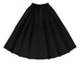 Black Relaxed Cotton Drawstring Skirt.