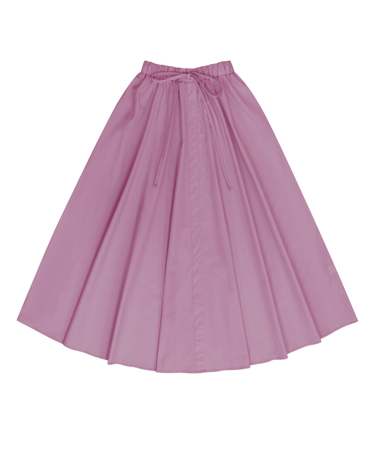 Deep Rose Relaxed Cotton Drawstring Skirt.