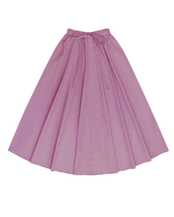 Pink Relaxed Cotton Drawstring Skirt.