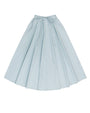 Light Blue Relaxed Cotton Drawstring Skirt.