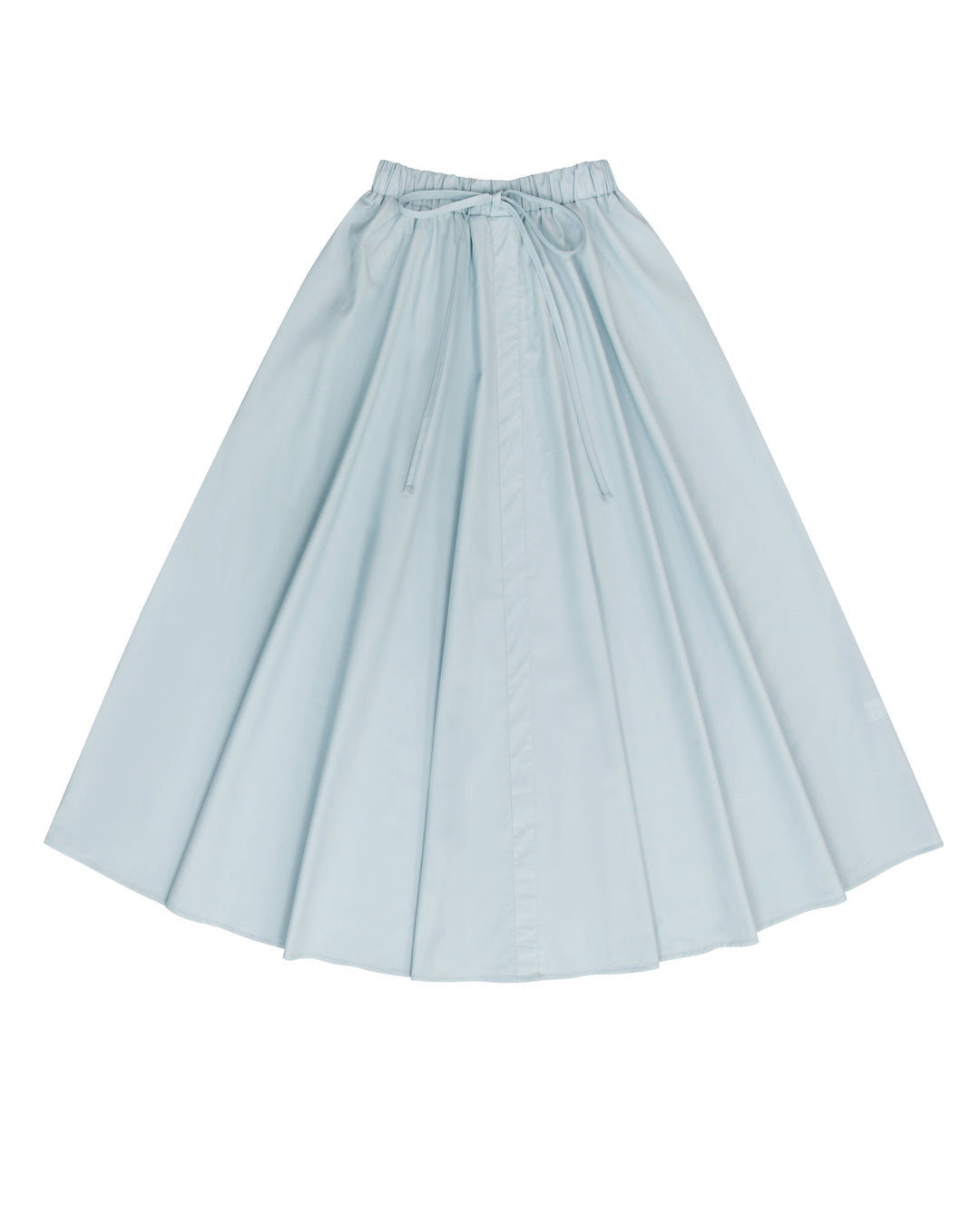 Light Blue Relaxed Cotton Drawstring Skirt.