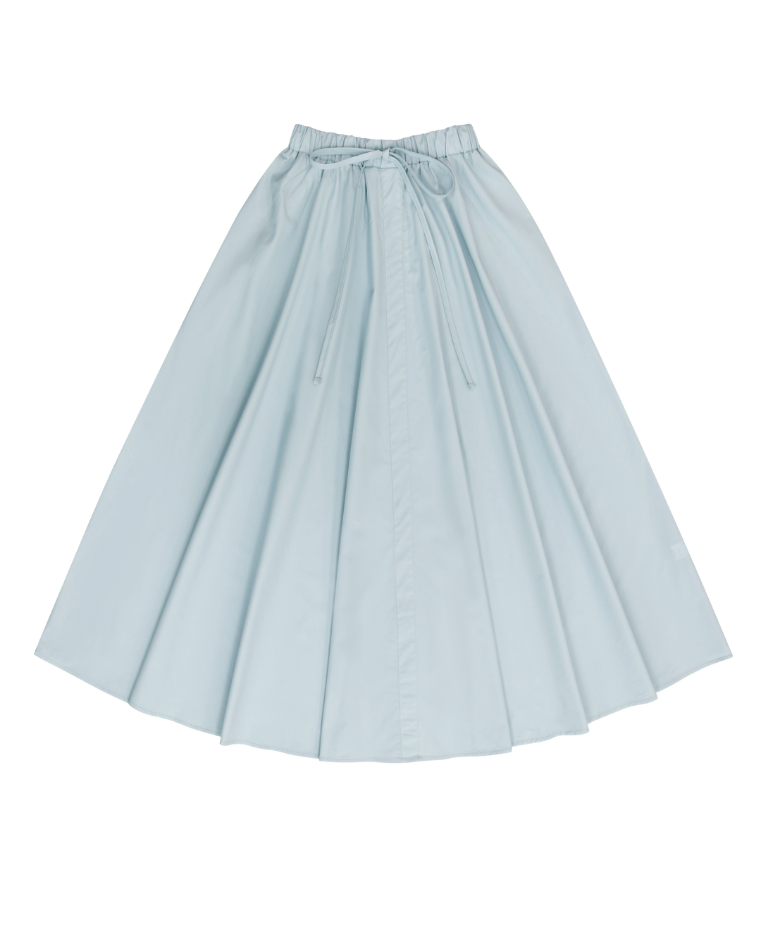 Light Blue Relaxed Cotton Drawstring Skirt.